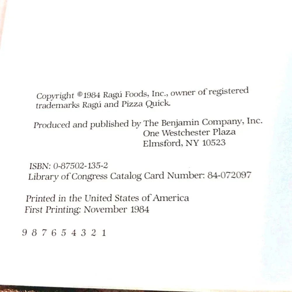 Great Italian Cooking Starts w RAGU by Ragu Foods‎ Staff Spiral Hardcover 1984